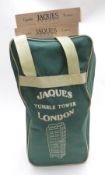 Jaques of London 'Tumble Tower' wooden outdoor 'Jenga' game, in original carry case.