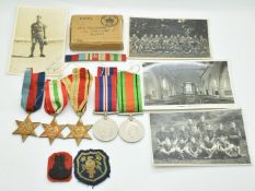 British Army WW2 medals comprising 1939/1945 Star, Africa Star, Italy Star, Defence Medal and War