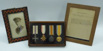 British Army WW1 Military Cross medal group comprising Military Cross, 1914/1915 Star named to 537