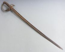 Austrian 1850 pattern Cavalry sword with P.D.Luneschloss Solingen to ricasso, wooden grips and