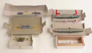Six Nevis-Neptun and similar diecast model waterline ships, some in original boxes.