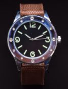 Egyptian Naval Commander's military diver's style gentleman's wristwatch with luminous hands and