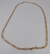 A 9ct gold curb link chain, 19.5g