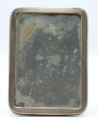 Asprey George V hallmarked silver easel backed travelling or hanging mirror with engine turned