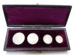1884 Victoria young head cased Maundy set