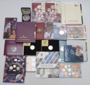 Royal Mint United Kingdom coinage in presentation packs including Royal commemoratives, mint