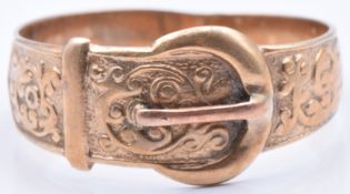 A 9ct rose gold buckle ring, 3.5g, size Y