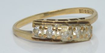 A 9ct gold ring set with paste, 1.4g, size L/M