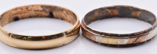 Two 9ct gold wedding bands/ rings, 4.2g, size S/T and X/Y