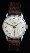 J W Benson gentleman's wristwatch ref. 9629 with inset subsidiary seconds dial, gold hands and