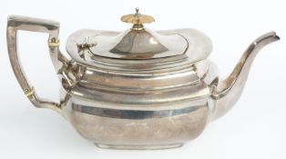 WITHDRAWN     Georgian style hallmarked silver teapot, Birmingham maker's marks rubbed, but likely