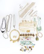 A collection of costume jewellery including a Grosse necklace and earrings, Miracle pendant etc