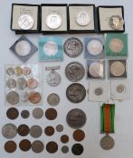 A collection of UK coins to include 1953 coronation set, Festival of Britain etc, together with four
