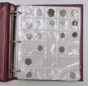 An amateur collection of UK and world coinage, George III onwards and some banknotes, in an album