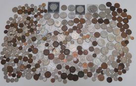 A collection of UK coins and modern crowns, Queen Victoria onwards, includes small silver content