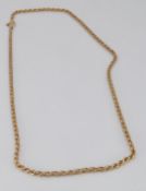 A 9ct gold rope twist necklace, 14.1g