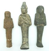 Three Egyptian Shabti figures, height of tallest 19cm