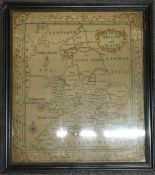 George III embroidery sampler of England and Wales by A Birnie in the eighth year of her age,