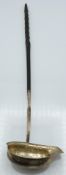 Georgian hallmarked silver toddy ladle with twisted whalebone handle, London 1796, maker Elizabeth