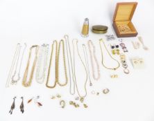 A collection of costume jewellery including rings, Monet necklace etc