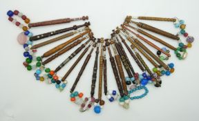 A collection of 19thC treen bodkins