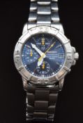 Seiko chronograph gentleman's wristwatch ref. V657-8060 with date aperture, luminous hour and