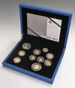 Royal Mint 2012 Diamond Jubilee silver proof set £5-1p, limited edition no 0143 of 2012, cased