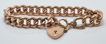 A 9ct rose gold curb link bracelet, 21.1g
