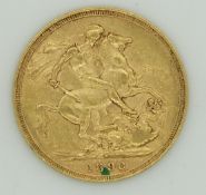 1890 Victoria Jubilee head gold full sovereign, Sydney Mint