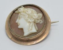 Victorian cameo brooch, 2cm