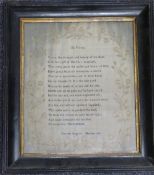 George III embroidery sampler 'On Virtue' by Harriet Doggett, Nailsea, 1806, 37 x 31cm