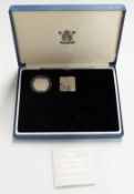 Royal Mint 1995 silver proof £1 Piedfort coin and two 1995 silver proof £1 coins, each contained