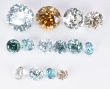 Twelve loose zircons