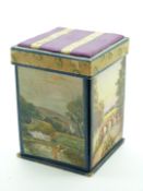 An early 20thC needle box with fold out sections and named Abel Morrall's needles within, W7 x D7