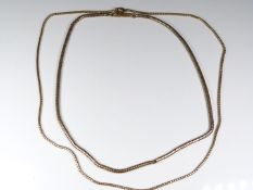 Two Victorian yellow metal snake necklaces, 16.3g