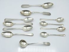 Quantity of Georgian and later hallmarked silver tea and other spoons, length of longest 15cm,