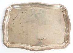 George V hallmarked silver dressing table tray with raised edge, Birmingham 1926 maker William Adams
