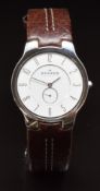 Skagen gentleman's wristwatch ref. 433LSL1 with subsidiary seconds dial, silver hands and Arabic