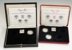 Silver proof £1 Piedfort coin 1987 in case with certificate for 1984-1987 UK £1 Silver Proof