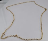 A 9ct gold belcher chain, 17.2g