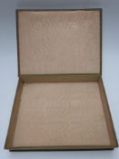 Georgian lace box with embroidered and painted silk decoration, 41 x 32cm - the purpose built glazed