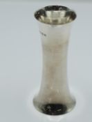 WITHDRAWN     George V hallmarked silver vase of waisted form, Birmingham 1914 maker A & J Zimmerman