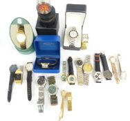 Eighteen various ladies and gentleman's wristwatches including Citizen Eco-Drive, Pierre Cardin,
