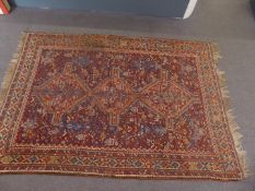 Kashgai rug with wine ground, 320 x 220cm