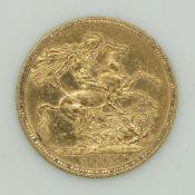 1895 Victoria veiled head gold full sovereign, Sydney Mint