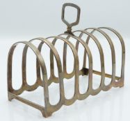 Elizabeth II hallmarked silver seven bar toast rack, Birmingham 1975 maker William Suckling Ltd,