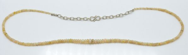 A beaded Ethiopian opal necklace