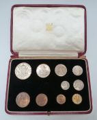 Royal Mint 1937 specimen coin set minus the Maundy examples