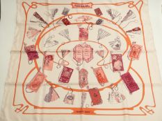Hermès ladies silk scarf 'Carnets de Bal', 90cm square, in original box and outer packaging