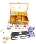 A collection of jewellery including Miracle brooch, silver necklace, Siam silver cufflinks etc